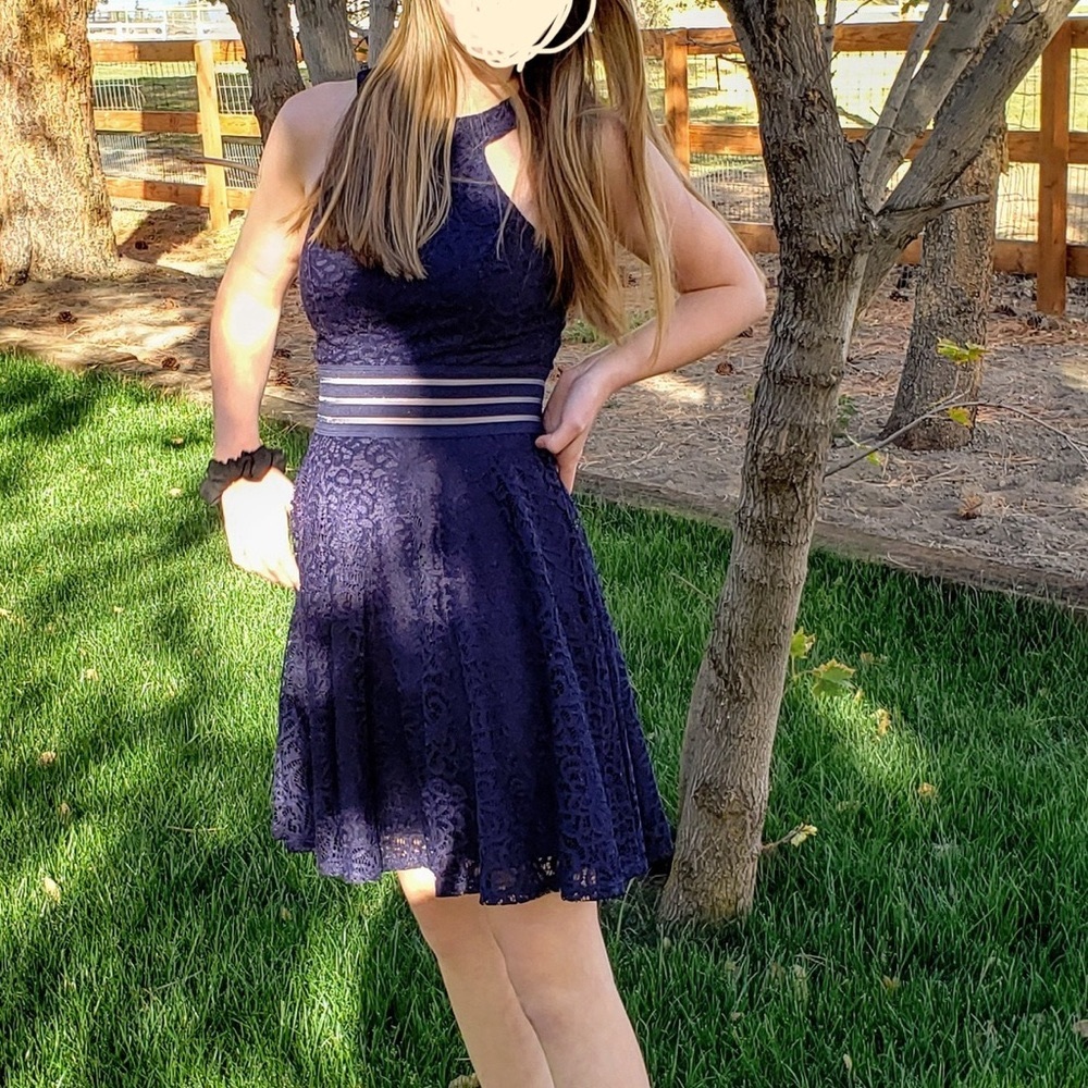 Semi-Formal juniors dress, Navy Blue. Homecoming/Prom